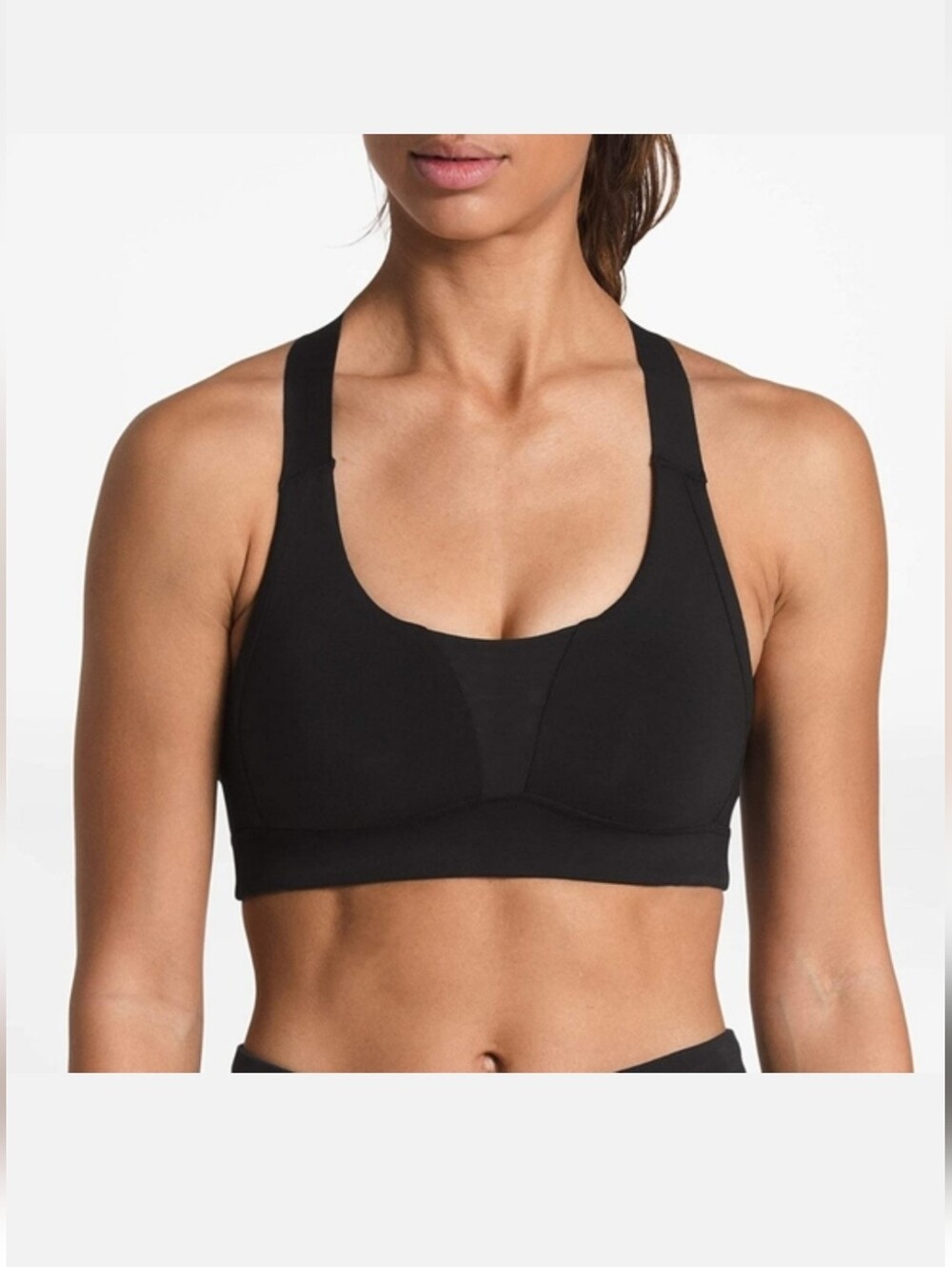 The North Face T Back Black Mesh  Scoop Sports Bra Size XS